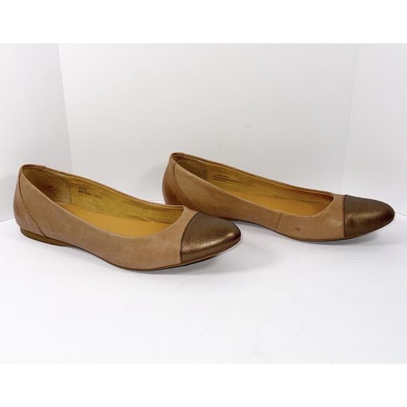 Korks Kork-Ease Ballet Flats Pointed Cap Toe Bronze Leather Two Tone Slip On 8.5 - Picture 2 of 16